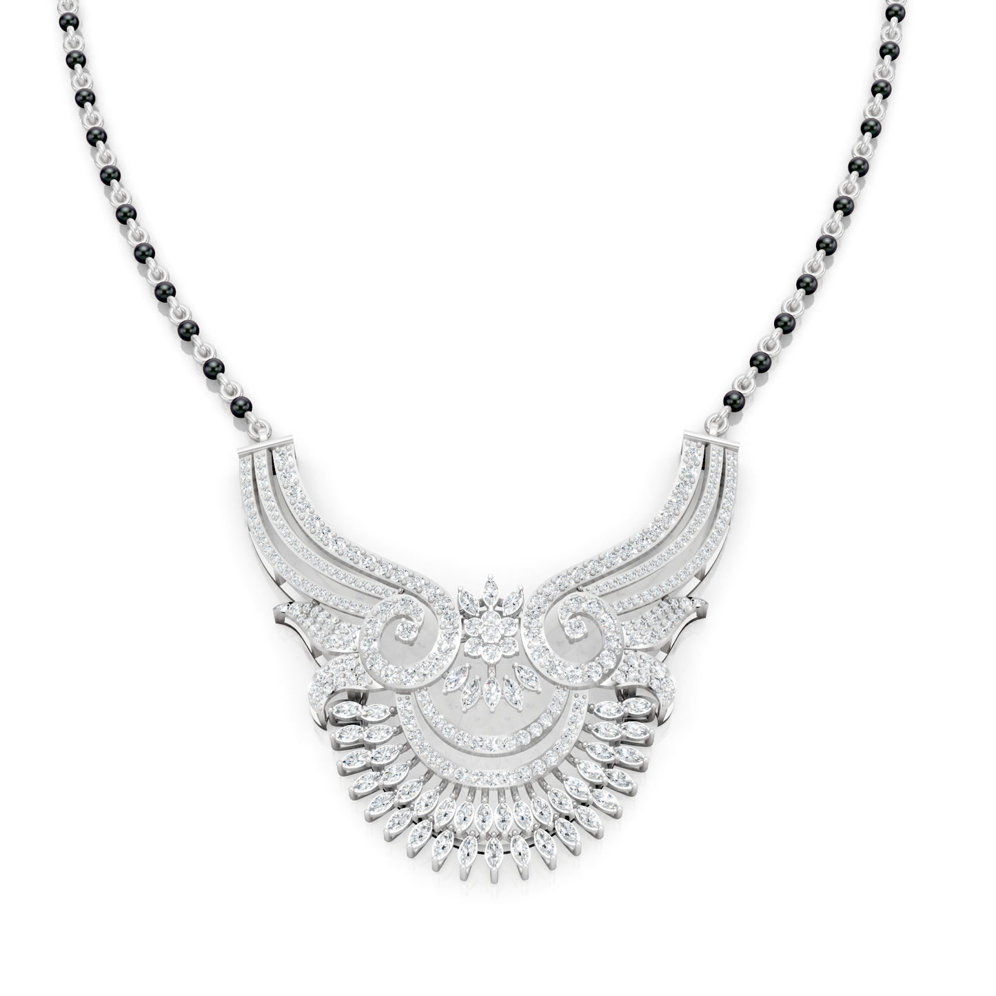 Maharani Style Grand Lab Diamond Bridal Mangalsutra For Women