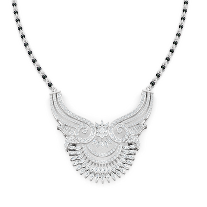 Maharani Style Grand Lab Diamond Bridal Mangalsutra For Women