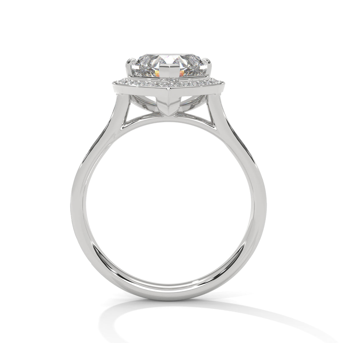 2 Carat Heart Shape Lab Grown Diamond Ring | Solitaire Halo Engagement & Anniversary Ring Gift for Women