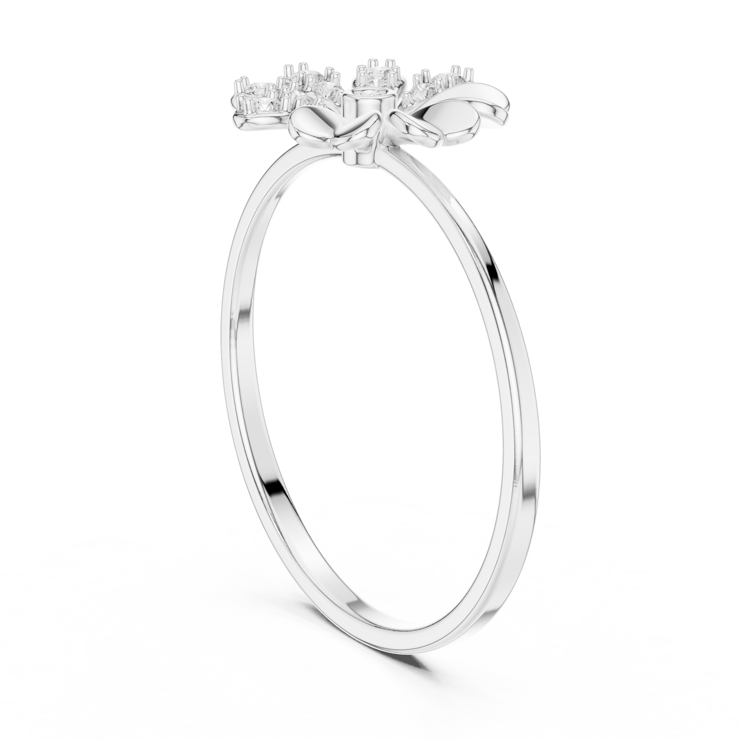 Eye Catchy Floral Shape Lab Created Diamond Ring For Women