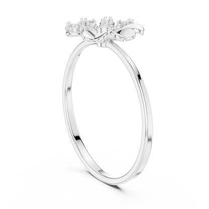 Eye Catchy Floral Shape Lab Created Diamond Ring For Women