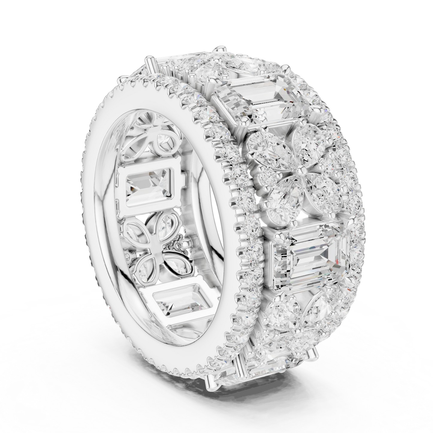 Wide Butterfly Multi-Shape Lab Grown Diamond Eternity Band Ring