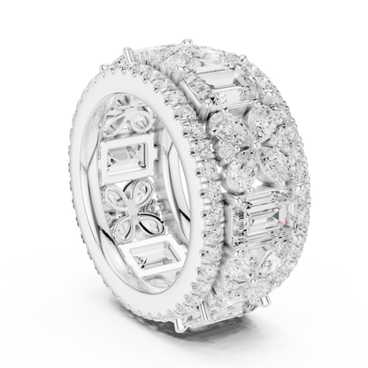 Wide Butterfly Multi-Shape Lab Grown Diamond Eternity Band Ring