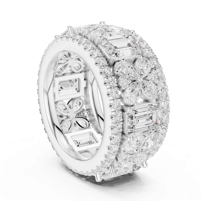 Wide Butterfly Multi-Shape Lab Grown Diamond Eternity Band Ring