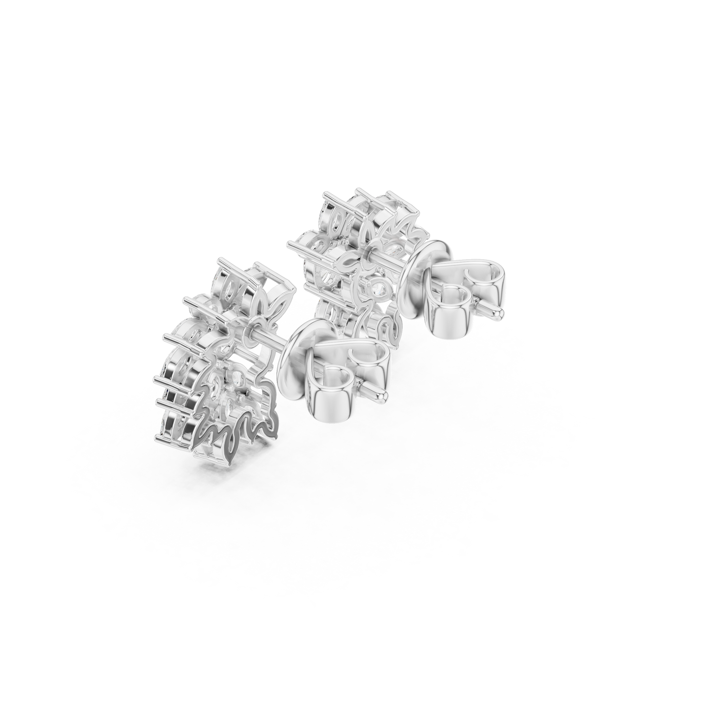 Sparkly Crystal Leaf Lab Diamond Bridal Earrings For Weddings