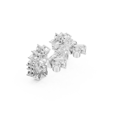 Sparkly Crystal Leaf Lab Diamond Bridal Earrings For Weddings