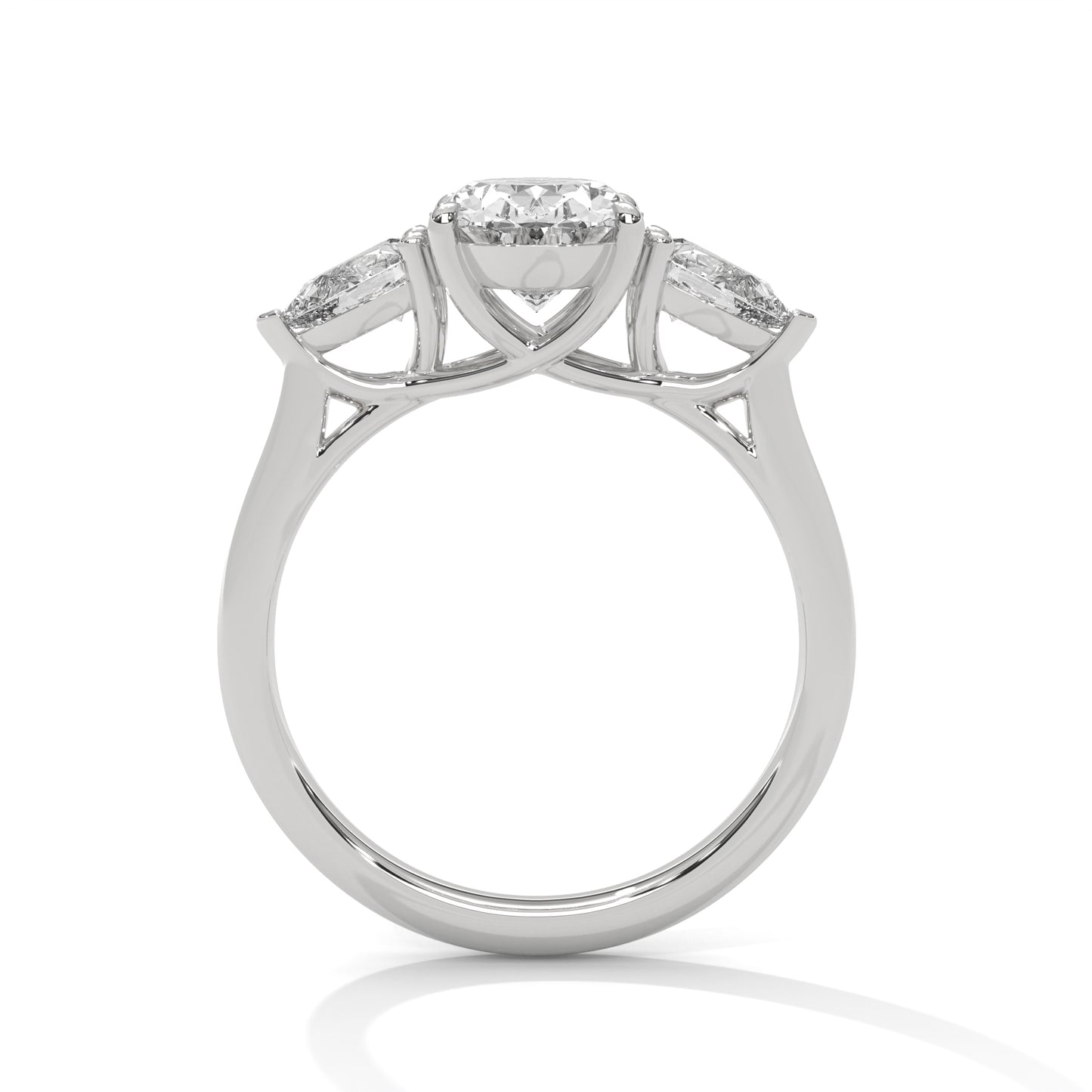 Superbright 3 Stone 2 Carat Oval Lab Grown Diamond Ring
