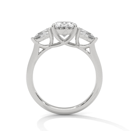 Superbright 3 Stone 2 Carat Oval Lab Grown Diamond Ring