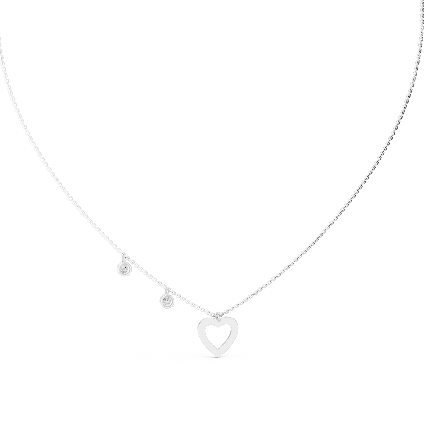Heart Charm Lab Grown Diamond Necklace for Women | Love Pendant for Anniversary & Gift