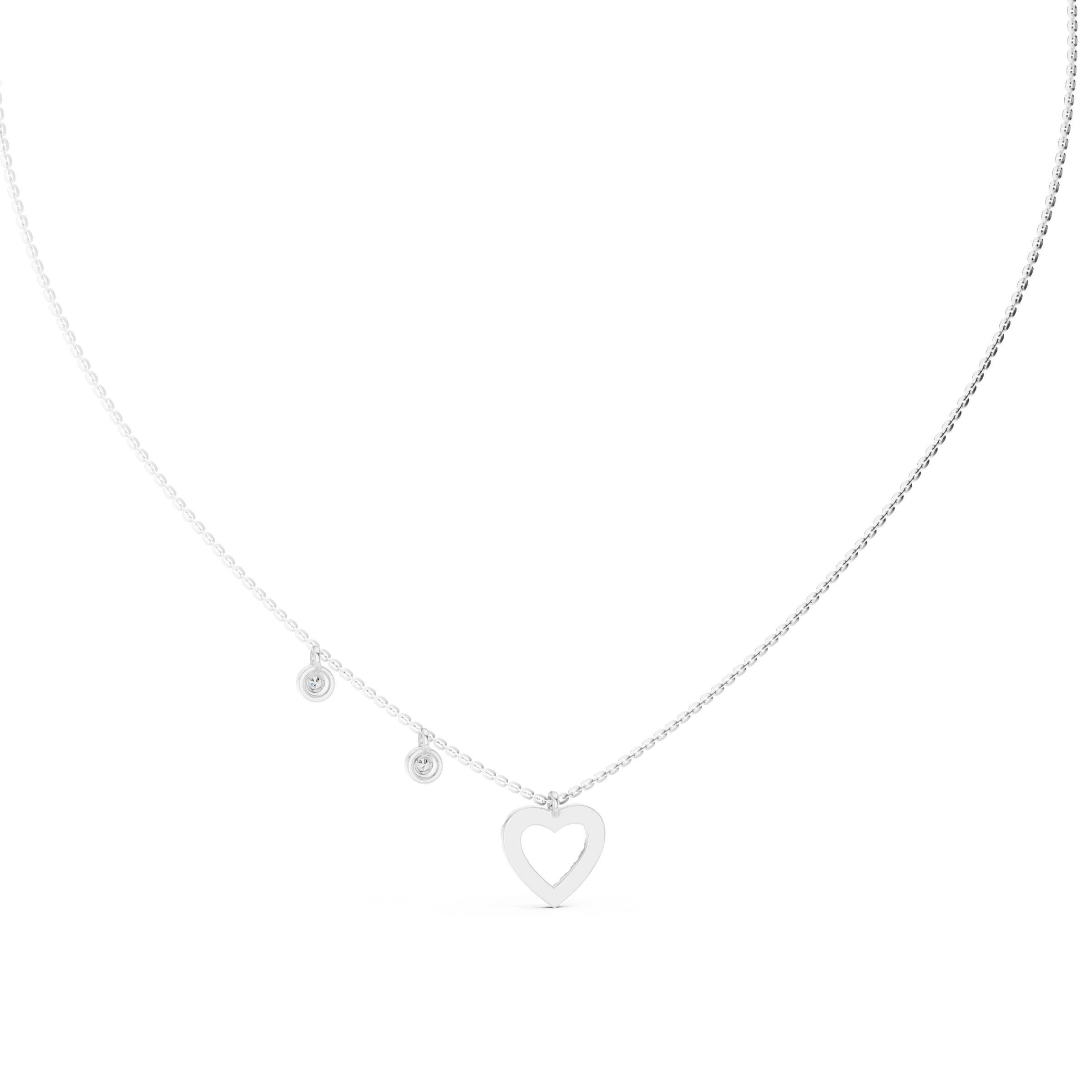 Heart Charm Lab Grown Diamond Necklace for Women | Love Pendant for Anniversary & Gift