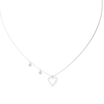 Heart Charm Lab Grown Diamond Necklace for Women | Love Pendant for Anniversary & Gift
