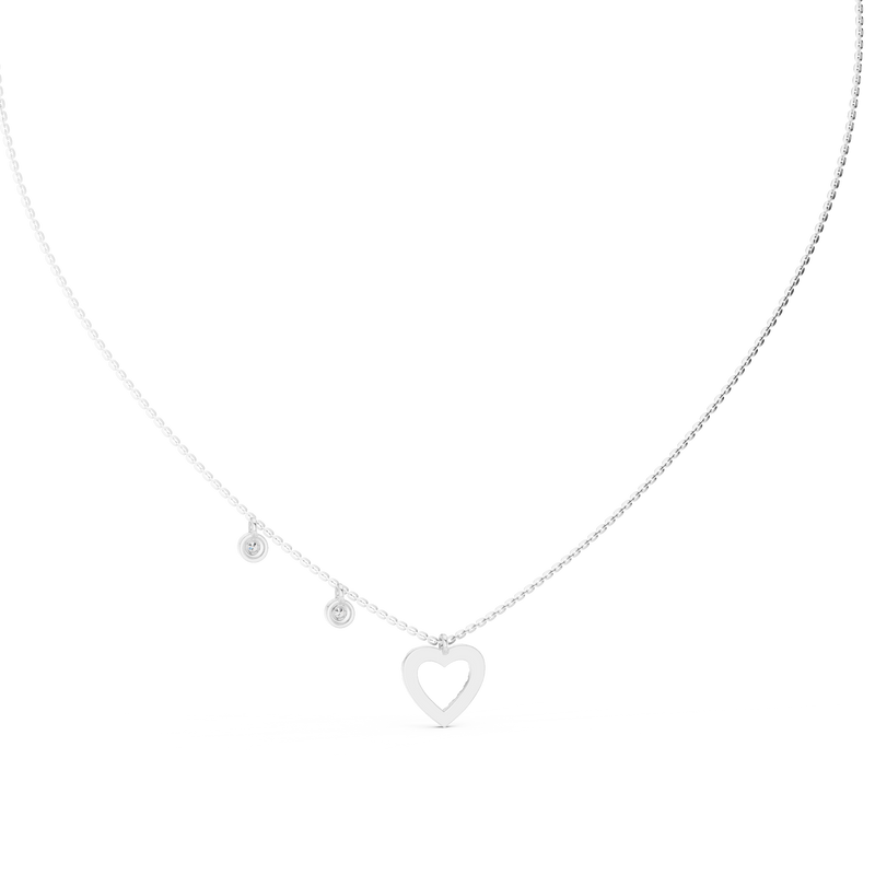 Heart Charm Lab Grown Diamond Necklace for Women | Love Pendant for Anniversary & Gift