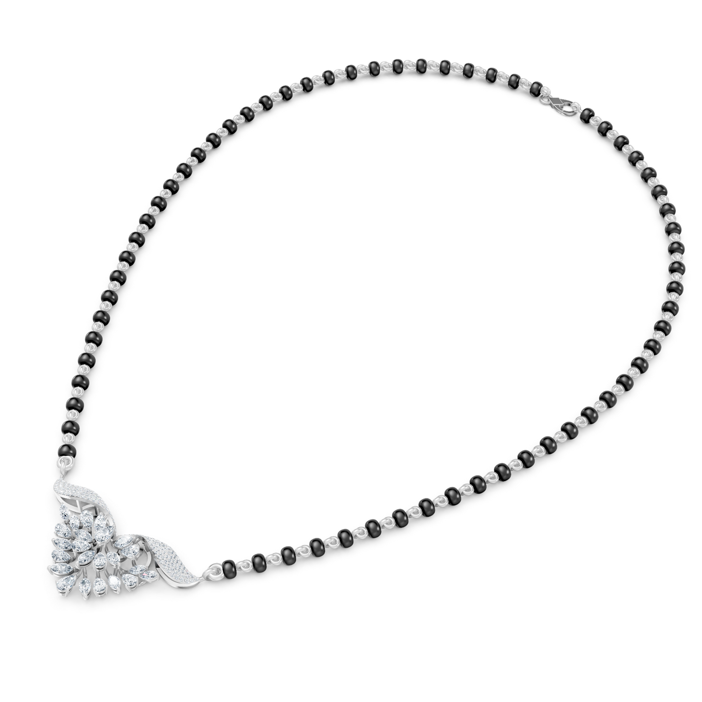 Hearts & Petals Lab Diamond Rich Look Mangalsutra For Women