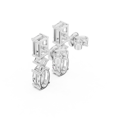 Trivelle Three Step Multi Shape Lab Diamond Earrings