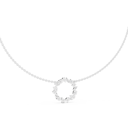Celestial Circle Necklace with Multi-Shape Lab Grown Diamonds – Luxe Modern Pendant for Women