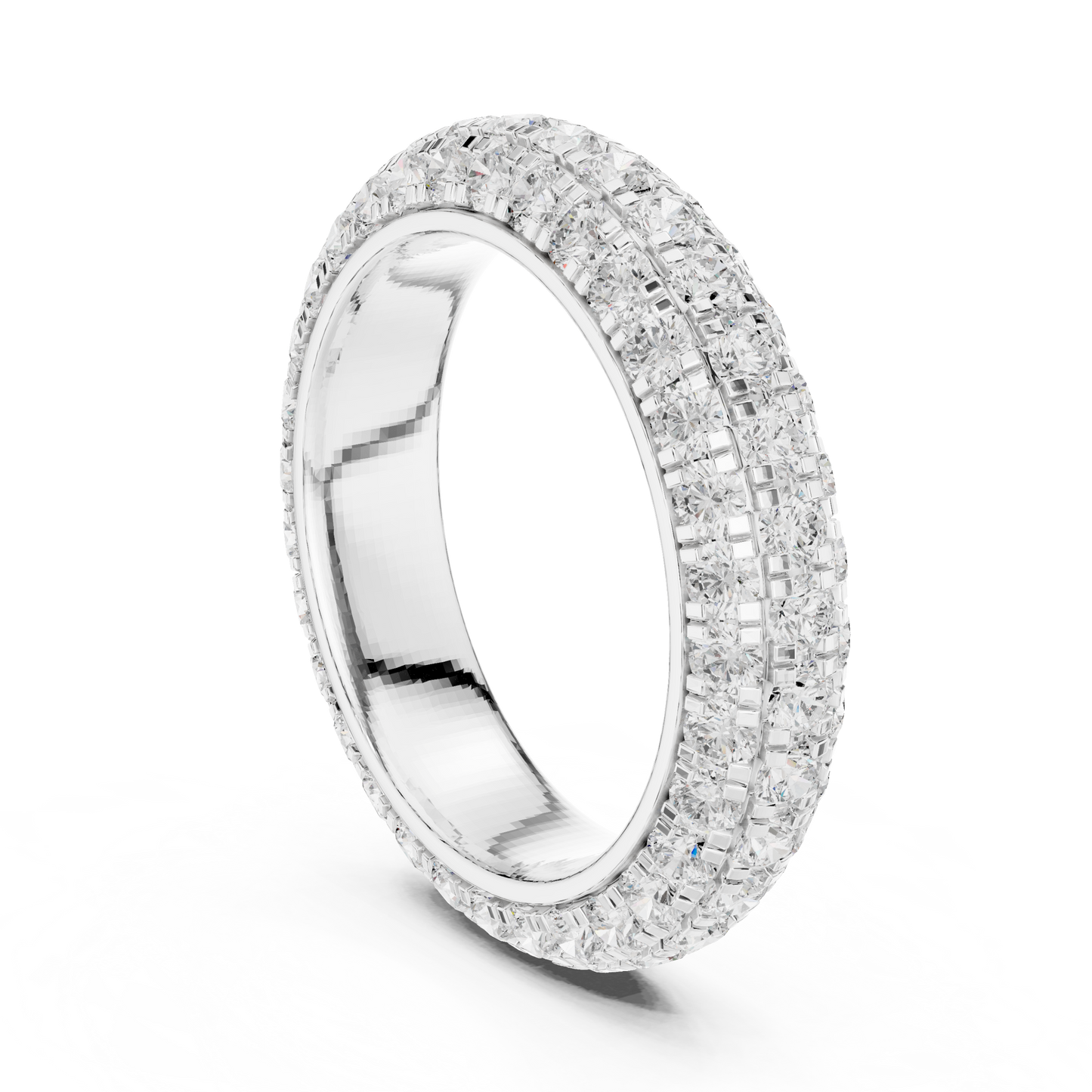 Elegant 3-Line Eternity Lab Diamond Ring