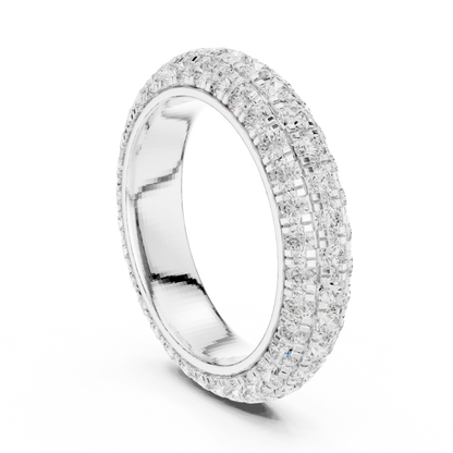 Elegant 3-Line Eternity Lab Diamond Ring