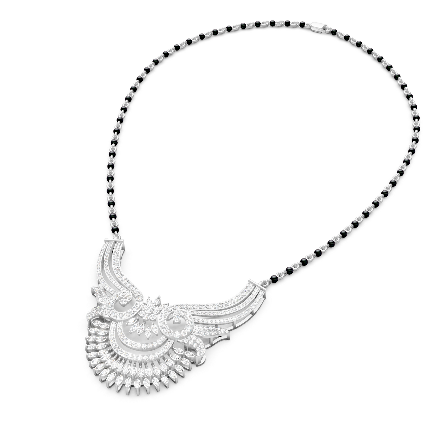Maharani Style Grand Lab Diamond Bridal Mangalsutra For Women