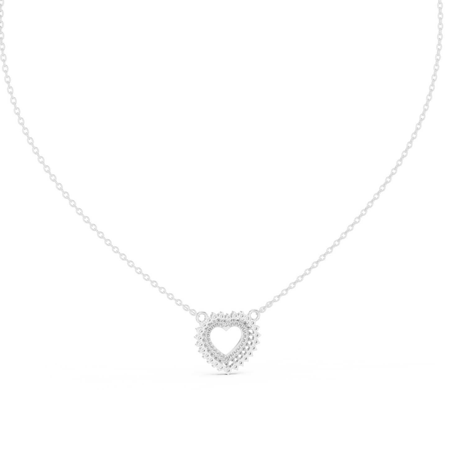 Twinkling Halo Heart Pendant Lab Diamond Necklace