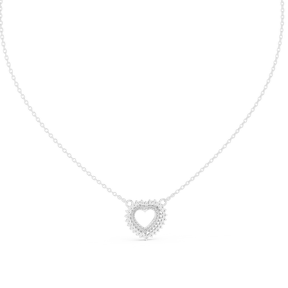 Twinkling Halo Heart Pendant Lab Diamond Necklace