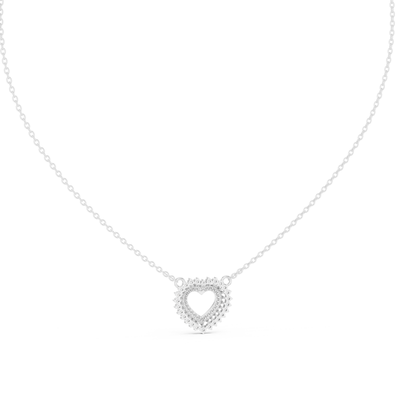Twinkling Halo Heart Pendant Lab Diamond Necklace