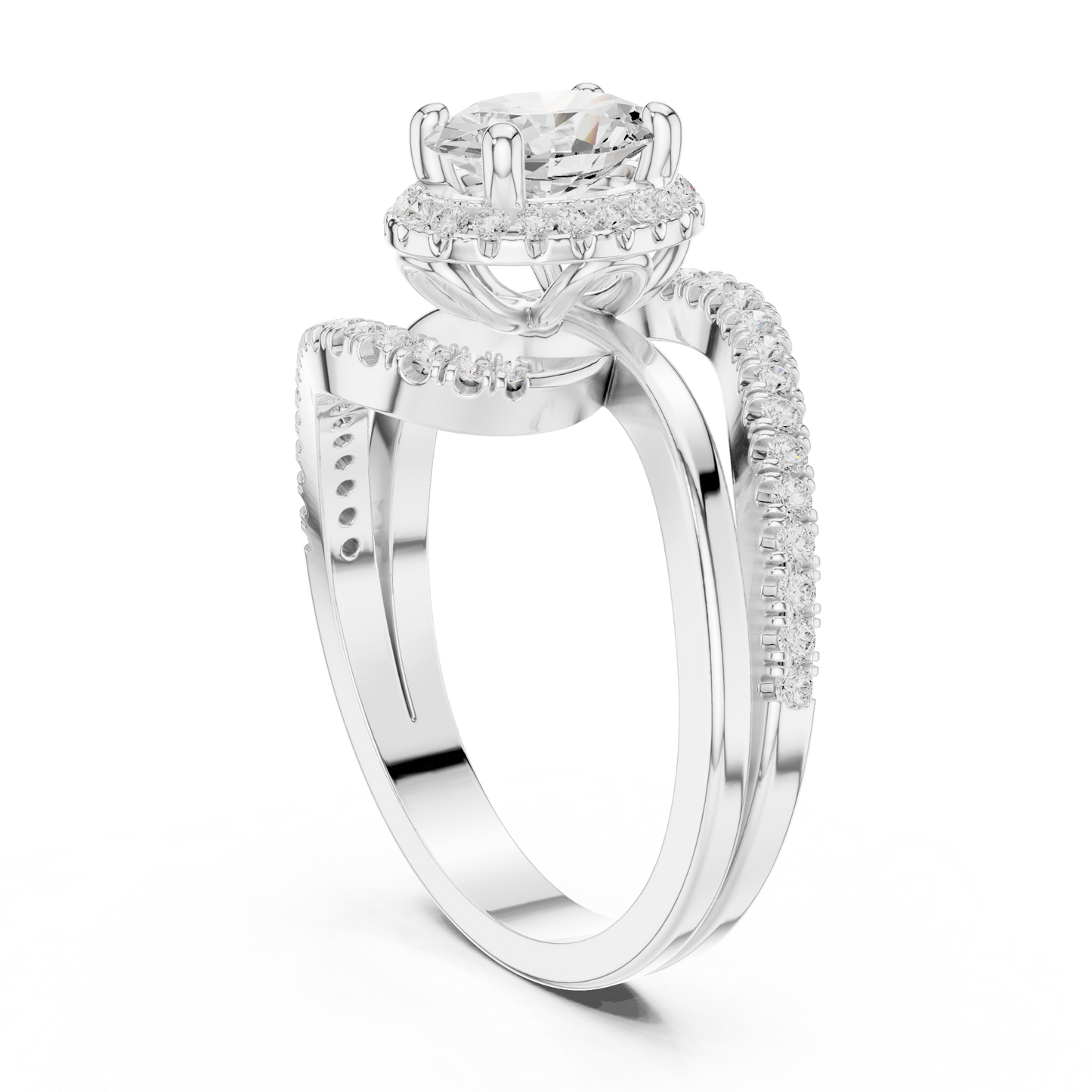 Infinity Halo Solitaire Lab Diamond Engagement Ring