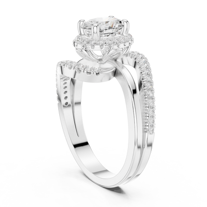 Infinity Halo Solitaire Lab Diamond Engagement Ring