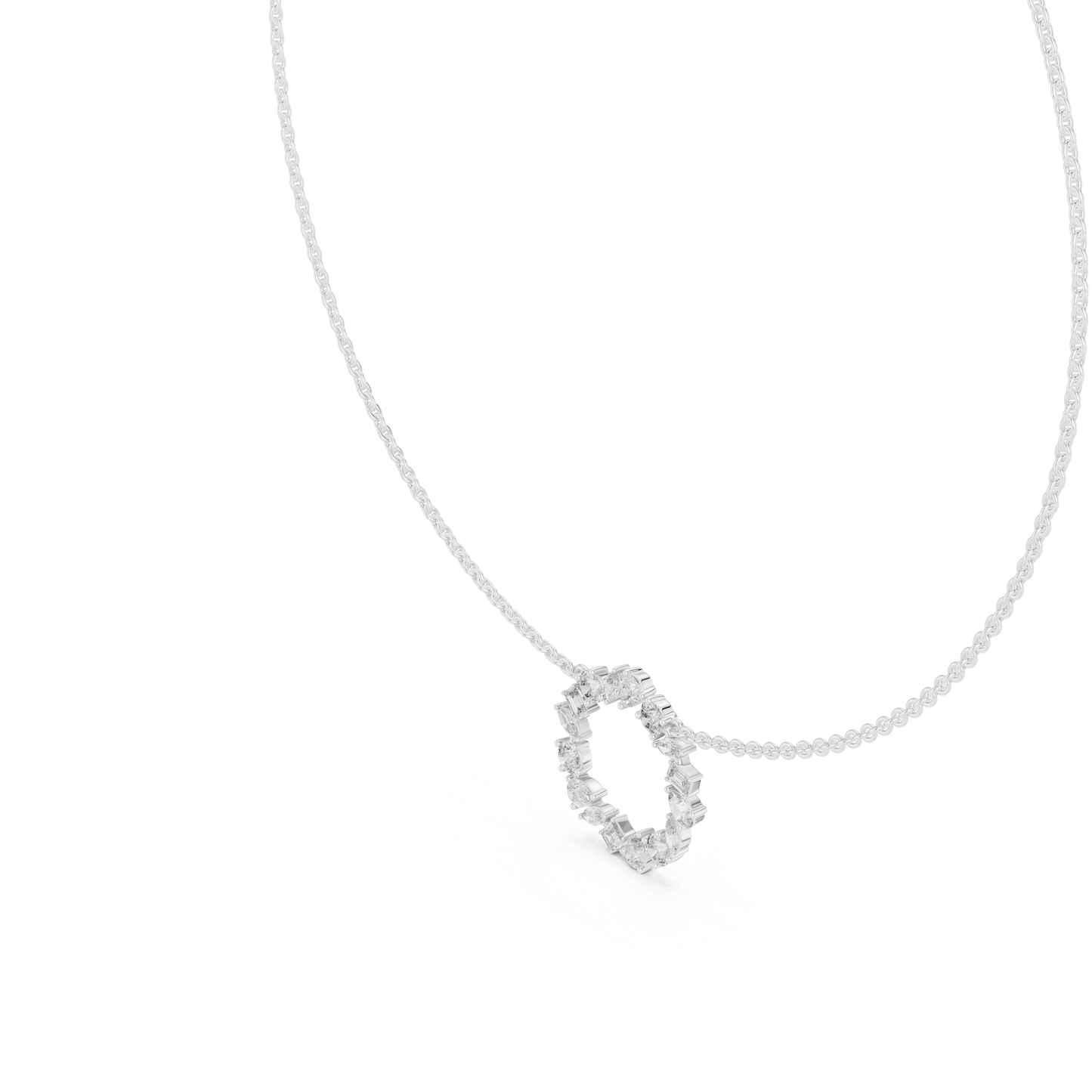 Celestial Circle Necklace with Multi-Shape Lab Grown Diamonds – Luxe Modern Pendant for Women