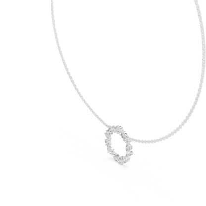 Celestial Circle Necklace with Multi-Shape Lab Grown Diamonds – Luxe Modern Pendant for Women