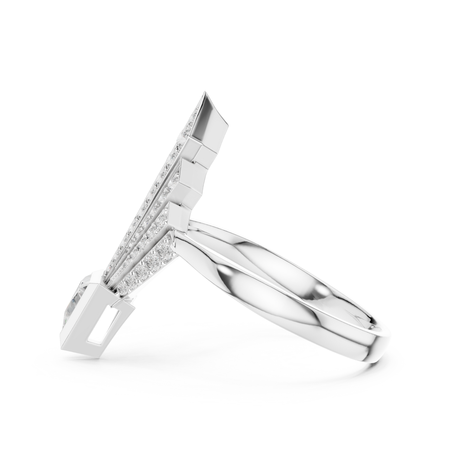 Empire Arrow Lab Diamond Ring – Bold Designer Statement for Party Queens