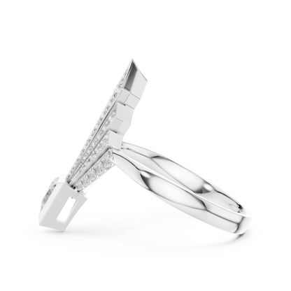 Empire Arrow Lab Diamond Ring – Bold Designer Statement for Party Queens