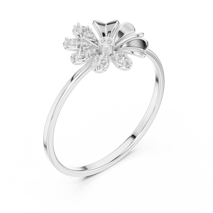 Eye Catchy Floral Shape Lab Created Diamond Ring For Women