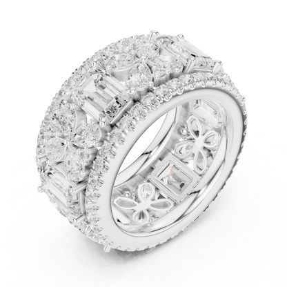 Wide Butterfly Multi-Shape Lab Grown Diamond Eternity Band Ring