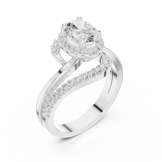 Infinity Halo Solitaire Lab Diamond Engagement Ring