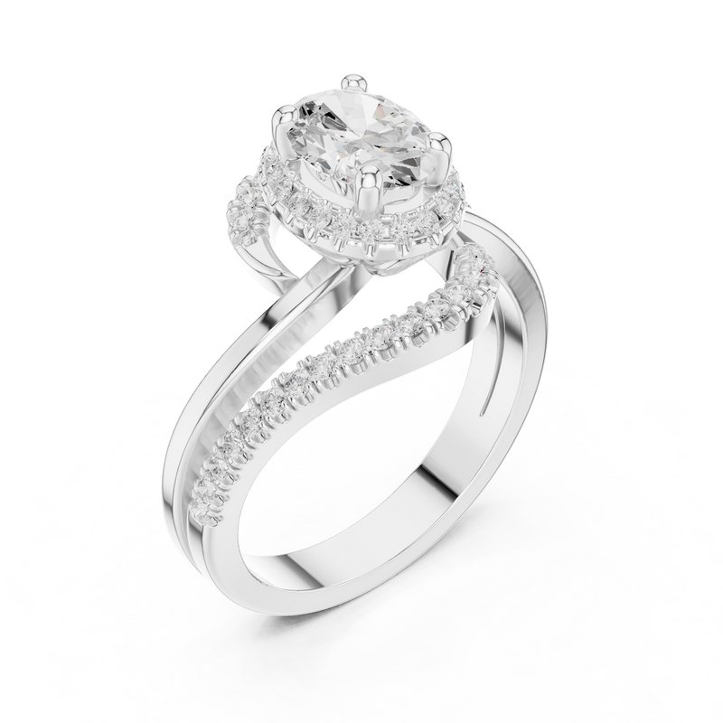 Infinity Halo Solitaire Lab Diamond Engagement Ring