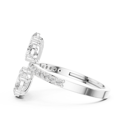 Gleaming Large Flower Lab Diamond Ring For Women