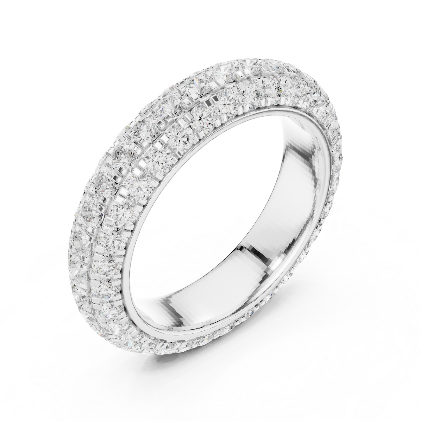 Elegant 3-Line Eternity Lab Diamond Ring