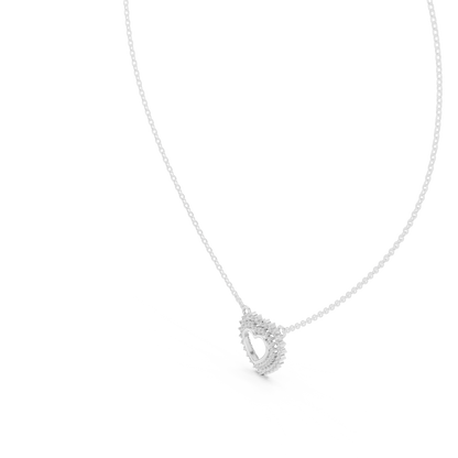 Twinkling Halo Heart Pendant Lab Diamond Necklace