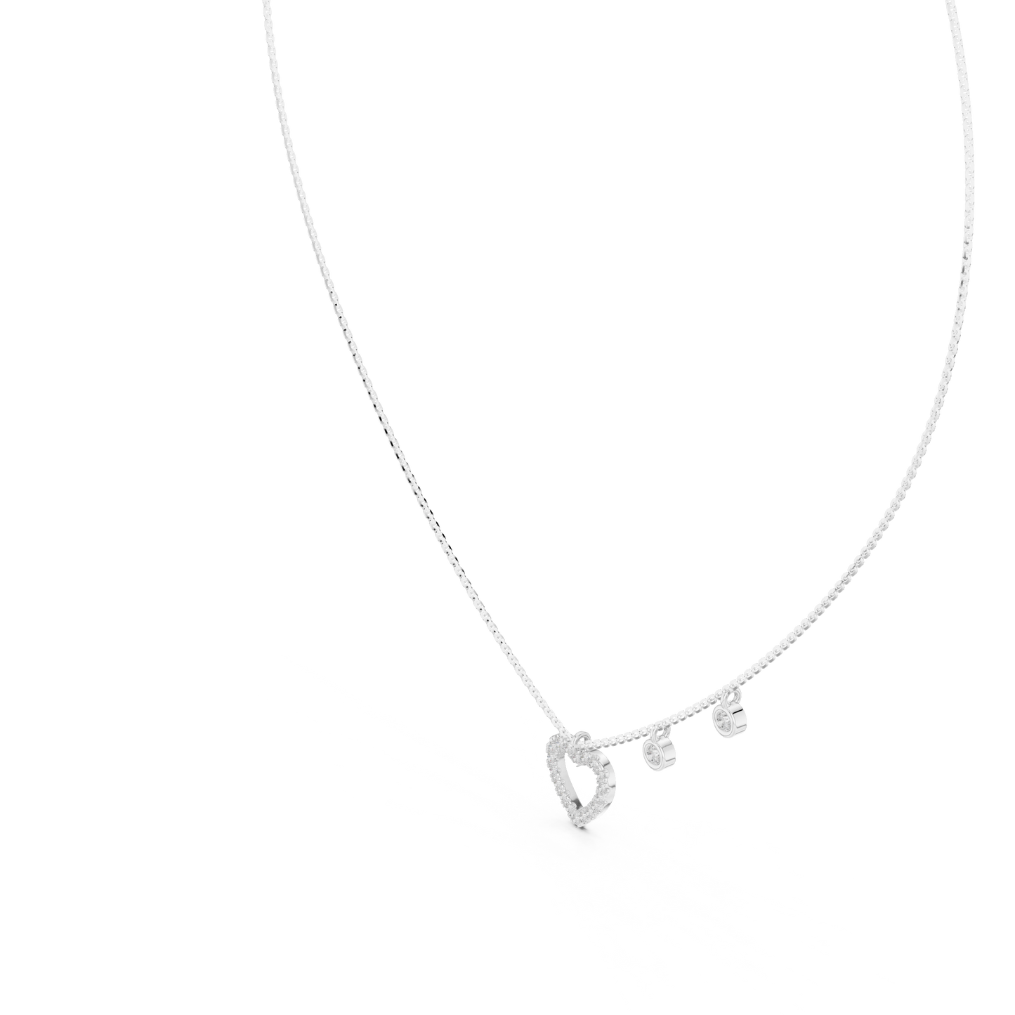 Heart Charm Lab Grown Diamond Necklace for Women | Love Pendant for Anniversary & Gift