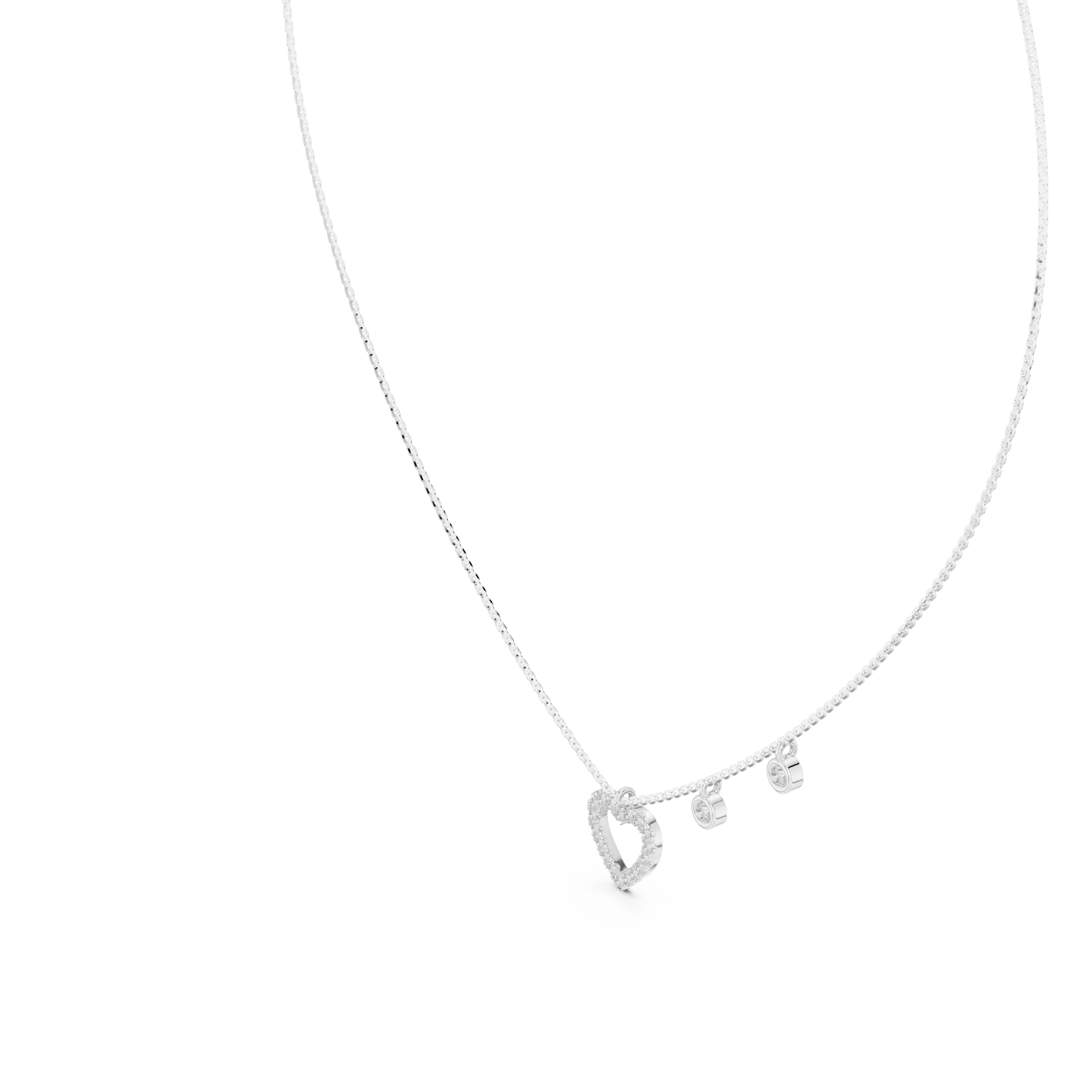 Heart Charm Lab Grown Diamond Necklace for Women | Love Pendant for Anniversary & Gift