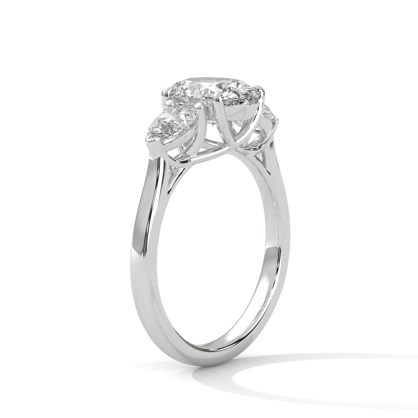 Superbright 3 Stone 2 Carat Oval Lab Grown Diamond Ring