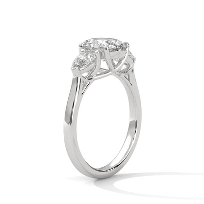 Superbright 3 Stone 2 Carat Oval Lab Grown Diamond Ring