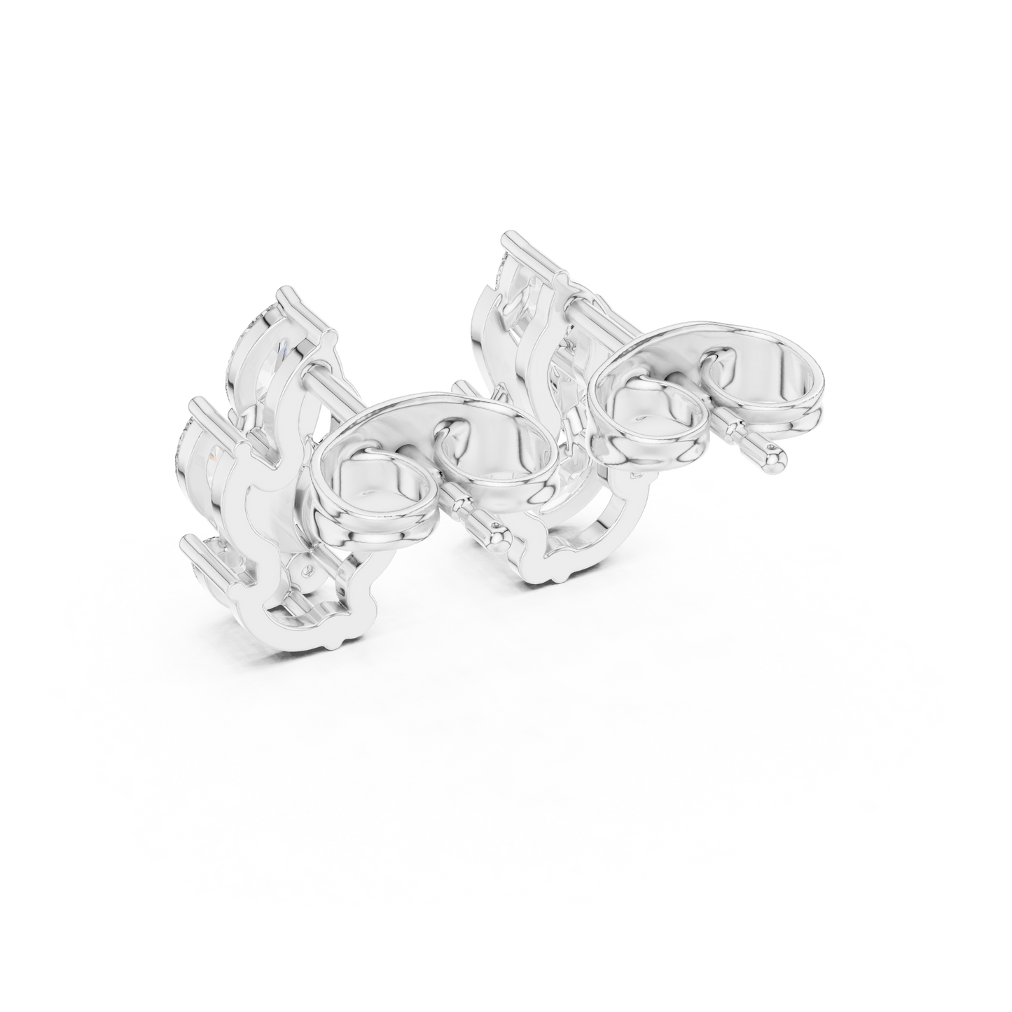 Flame Petal Lab Diamond Stud Earrings