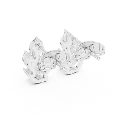 Flame Petal Lab Diamond Stud Earrings