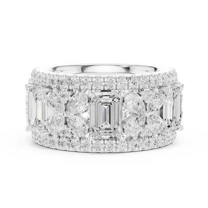 Wide Butterfly Multi-Shape Lab Grown Diamond Eternity Band Ring