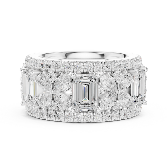 Wide Butterfly Multi-Shape Lab Grown Diamond Eternity Band Ring