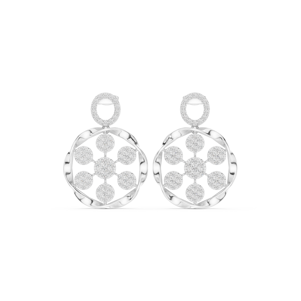 Heritage Bloom Lab Diamond Designer Earrings for Women