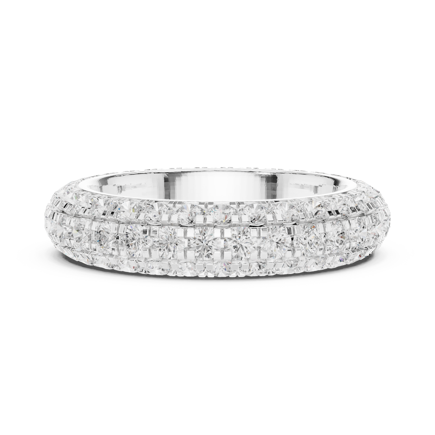 Elegant 3-Line Eternity Lab Diamond Ring