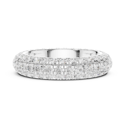 Elegant 3-Line Eternity Lab Diamond Ring