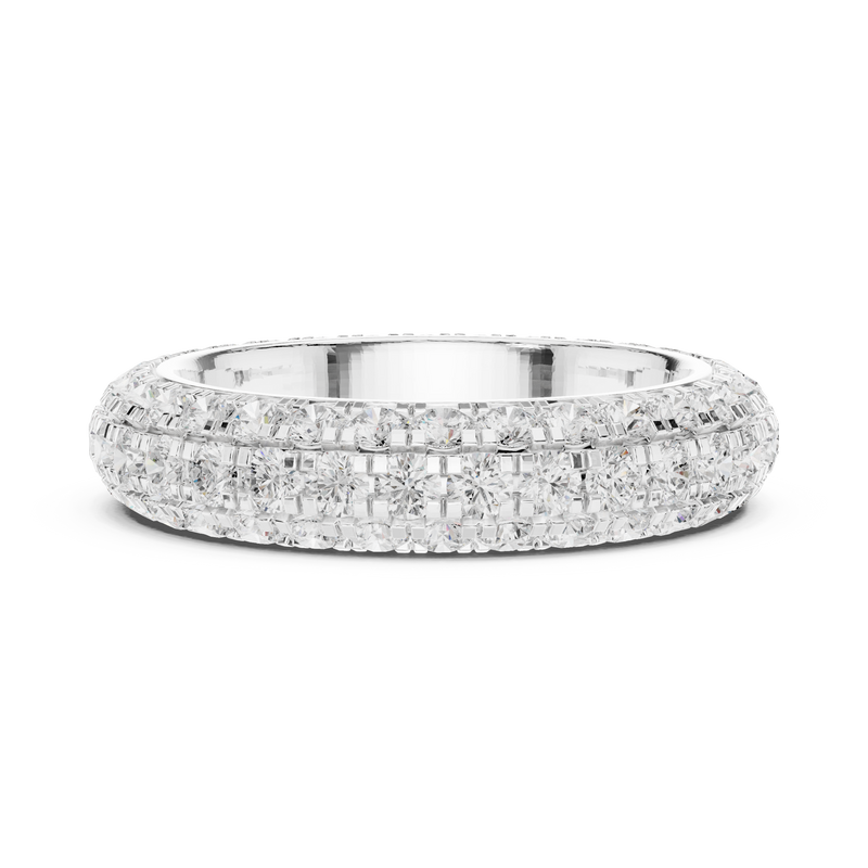Elegant 3-Line Eternity Lab Diamond Ring